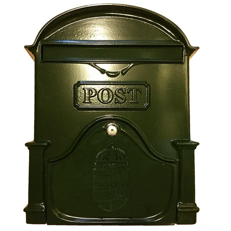 POSTALÁDA KÜLTÉRI ALU 30*40*10 ZÖLD KÉTOLDALAS CÍMERES MAGYAR-VICA 400EXTRA XL POSTALÁDA, LEVÉLBEDOBÓ