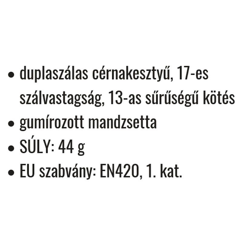 VÉDŐKESZTYŰ PAMUT NŐI FEHÉR 07 DUPLASZÁLAS CÉRNA,GUMÍS CSUKLÓ COVERGUARD 4300 VÉDŐKESZTYŰ PAMUT NŐI FEHÉR 07 DUPLASZÁLAS CÉRNA,GUMÍS CSUKLÓ COVERGUARD 4300