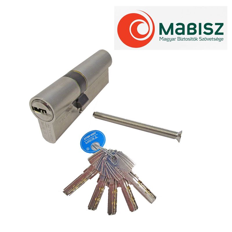 TESA T60N CIL.ZÁRBETÉT PONTFURATOS 30/35 NIKKELEZETT 3KULCSOS  AJTÓZÁR