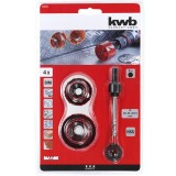 LYUKFŰRÉSZ KÉSZLET 5 RÉSZES 25-51mm+ADAPTER KWB 49598290 KÉSZLETEK