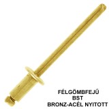 HÚZÓSZEGECS NYITOTT 3.9*25 DIN 7337A FGF BRONZ-ACÉL DSU BST UTOLSÓ DARABOK POPSZEGECS-HÚZÓSZEGECS