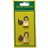 EGYZÁRLATÚ LAKAT 15-20mm 2DB/CS. SÁRGARÉZ 2DB KULCCSAL IMPORT 1500193-B LAKAT-LAKATPÁNT-LÁNC