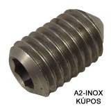 HERNYÓCSAVAR BK M10*16 DIN 914 A2 KÚPOS INOX  METRIKUS CSAVAROK