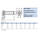BK FÉLGÖMBFEJŰ M03*12 ISO 7380 10.9 HORG. IMPORT METRIKUS CSAVAROK