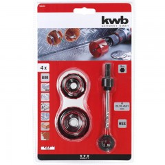 LYUKFŰRÉSZ KÉSZLET 5 RÉSZES 25-51mm+ADAPTER KWB 49598290 KÉSZLETEK