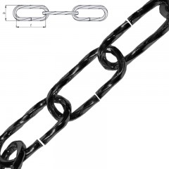 DÍSZLÁNC CSAVART D3.8 FEKETE TWISTED SILA LÁNC